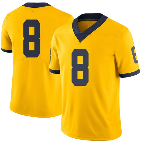 William Mohan Michigan Wolverines Men's NCAA #8 Maize Limited Brand Jordan College Stitched Football Jersey HSO5754QC